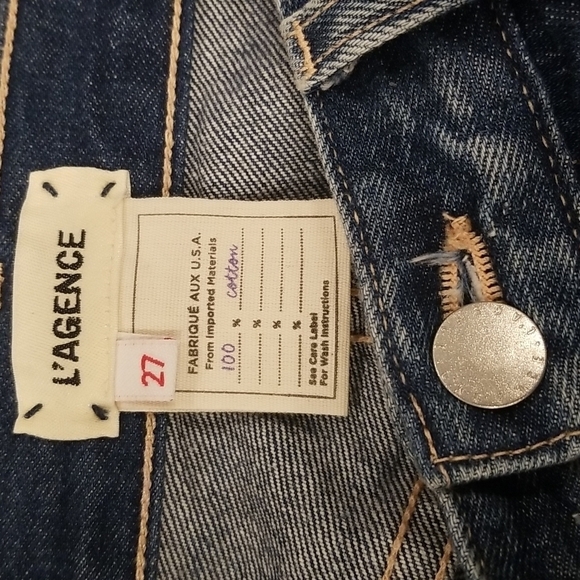 💕L'AGENCE💕 Ezra Ultra High Rise Relaxed Stovepipe Jeans ~ Newberry Blue 27 NWT - Picture 14 of 16